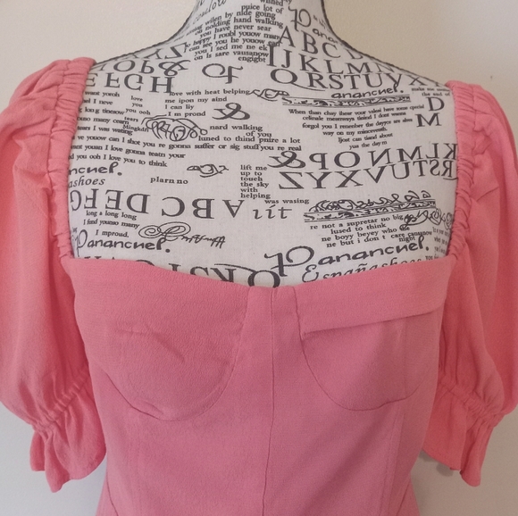 WeWoreWhat Puff-Sleeve Midi Coral Dress Size 4  - Picture 4 of 7